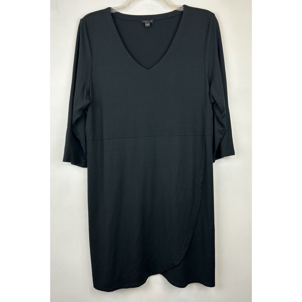 J Jill Wearever Collection Dress Womens XL 3/4 Sleeve Faux Wrap Skirt Capsule